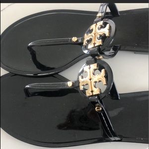 Tory Burch black MINI MILLER JELLY THONG SANDAL